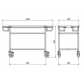 Veterinary stretchers transport trolley JVN 1