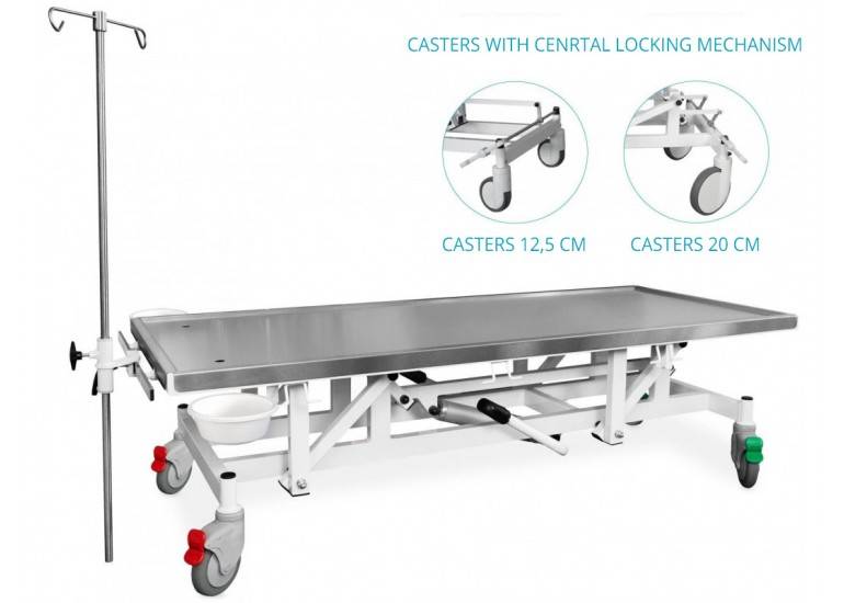Carrello per tavolo da visita veterinario GOLIAT SLVR
